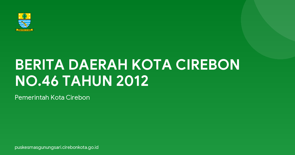 BERITA DAERAH KOTA CIREBON NO.46 TAHUN 2012