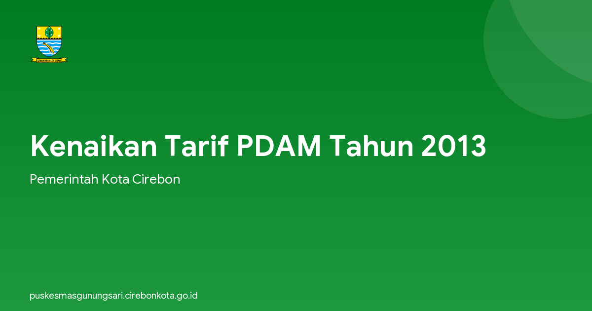 Kenaikan Tarif PDAM Tahun 2013