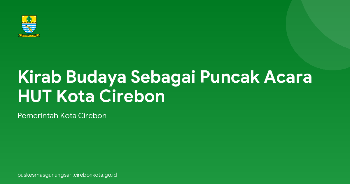Kirab Budaya Sebagai Puncak Acara HUT Kota Cirebon