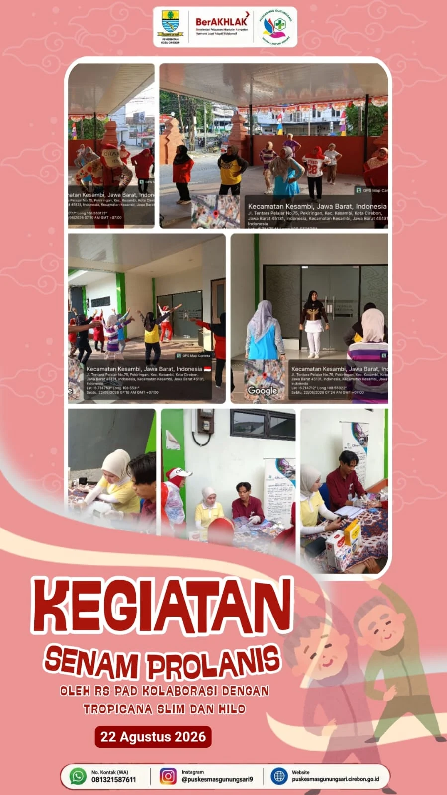 KEGIATAN SENAM PROLANIS DENGAN RS PAD DAN KOLABORASI DENGAN TROPICANA DAN HILO