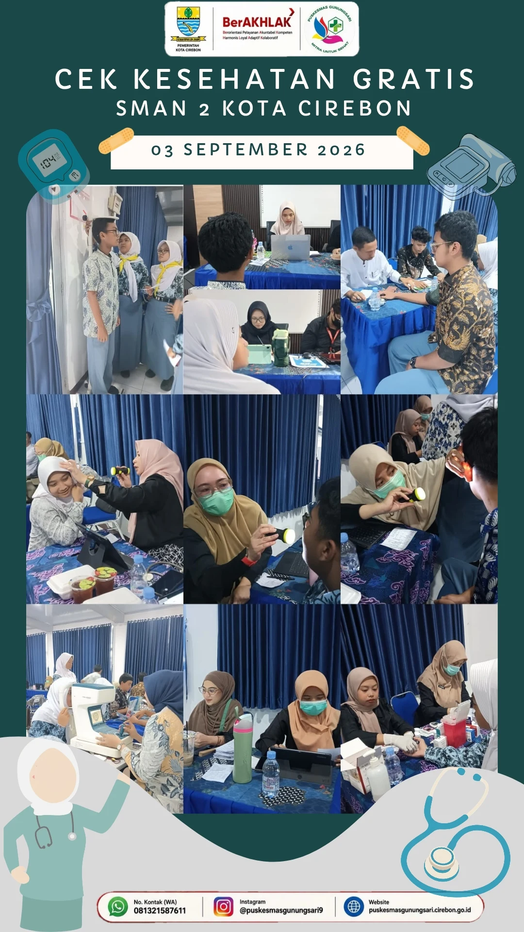 MELAKSANAKAN KEGIATAN CEK KESEHATAN GRATIS DI SMAN 2 KOTA CIREBON PADA TANGGA 03 SEPTEMBER 2026