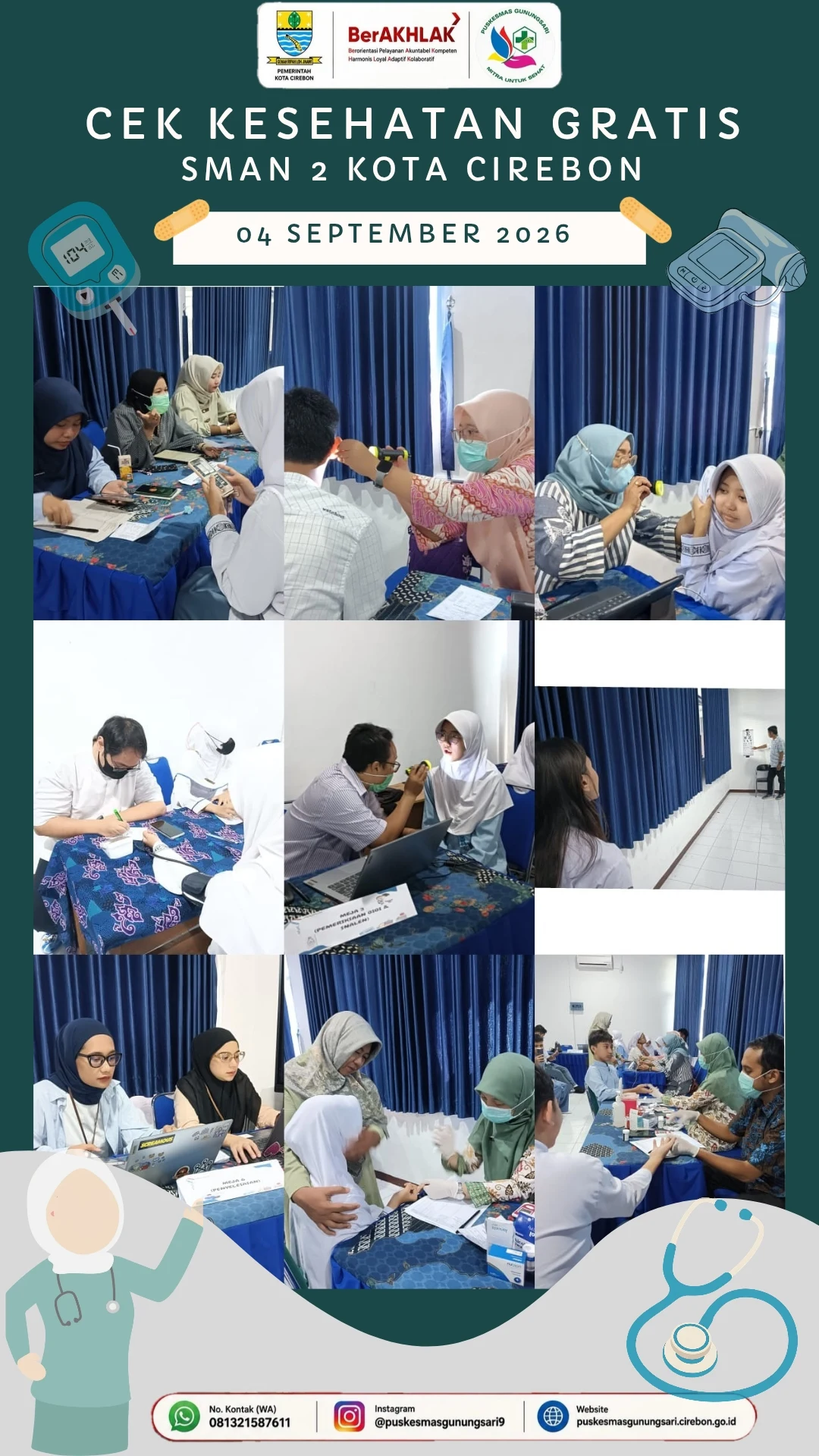 MELAKSANAKAN KEGIATAN CEK KESEHATAN GRATIS DI SMAN 2 KOTA CIREBON PADA TANGGA 04 SEPTEMBER 2026